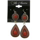 Mi Amore Dangle-Earrings Silver-Tone/Red