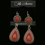 Mi Amore Dangle-Earrings Silver-Tone/Red