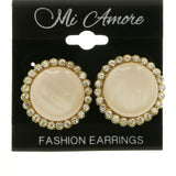 Mi Amore Post-Earrings Gold-Tone/White