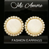 Mi Amore Post-Earrings Gold-Tone/White