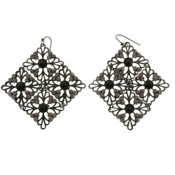 Mi Amore Dangle-Earrings Dark-Silver/Black