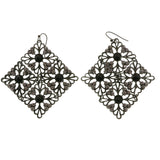 Mi Amore Dangle-Earrings Dark-Silver/Black