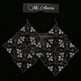 Mi Amore Dangle-Earrings Dark-Silver/Black