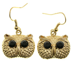 Mi Amore Owl Dangle-Earrings Gold-Tone/Black