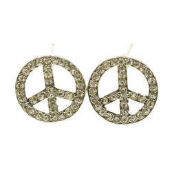 Mi Amore Peace Sign Post-Earrings Silver-Tone