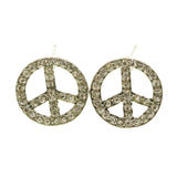 Mi Amore Peace Sign Post-Earrings Silver-Tone