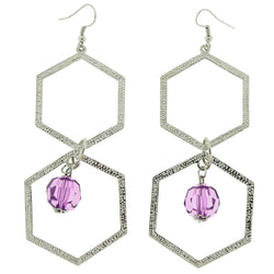 Mi Amore Dangle-Earrings Silver-Tone/Purple