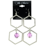 Mi Amore Dangle-Earrings Silver-Tone/Purple