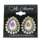 Mi Amore AB Crystal Accents Post-Earrings Gold-Tone