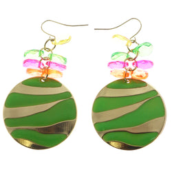 Mi Amore Multicolor Faceted Acrylic Accents Dangle-Earrings Gold-Tone/Multicolor