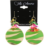 Mi Amore Multicolor Faceted Acrylic Accents Dangle-Earrings Gold-Tone/Multicolor