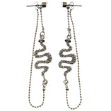 Mi Amore Hypoallergenic Snake Dangle-Earrings Silver-Tone