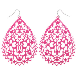 Mi Amore Filligree Dangle-Earrings Pink