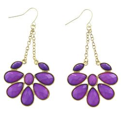 Mi Amore Drop-Dangle-Earrings Gold-Tone/Purple