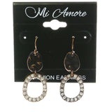 Mi Amore Crystal Accents Drop-Dangle-Earrings Bronze-Tone