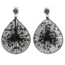 Mi Amore Drop-Dangle-Earrings Silver-Tone/Black