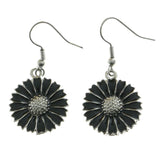 Mi Amore Flower Dangle-Earrings Silver-Tone/Black