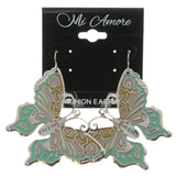 Mi Amore Butterfly Dangle-Earrings Silver-Tone/Multicolor