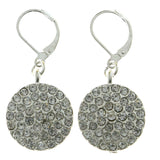 Mi Amore Crystal Accents Dangle-Earrings Silver-Tone