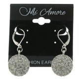 Mi Amore Crystal Accents Dangle-Earrings Silver-Tone