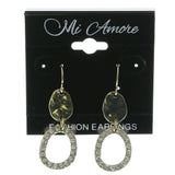 Mi Amore Crystal Accents Drop-Dangle-Earrings Silver-Tone
