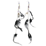 Mi Amore Large Feathers Drop-Dangle-Earrings Silver-Tone & Multicolor