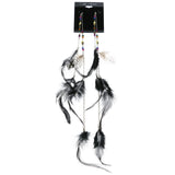 Mi Amore Large Feathers Drop-Dangle-Earrings Silver-Tone & Multicolor