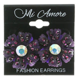 Mi Amore Flower Post-Earrings Purple/Multicolor