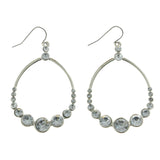 Mi Amore Crystal Accents Dangle-Earrings Silver-Tone