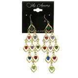 Mi Amore  Crystals Dangle-Earrings Gold-Tone/Multicolor