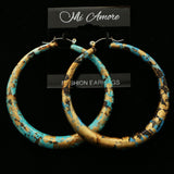 Mi Amore Splatter Paint Look Hoop-Earrings Gold-Tone/Blue