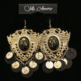 Mi Amore Dangle-Earrings Gold-Tone/Black