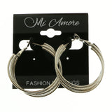 Mi Amore Hoop-Earrings Silver-Tone