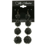 Mi Amore Dangle-Earrings Dark-Silver/Black