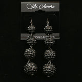 Mi Amore Dangle-Earrings Dark-Silver/Black