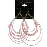 Mi Amore Dangle-Earrings Silver-Tone/Pink