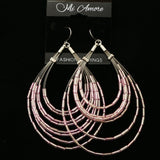 Mi Amore Dangle-Earrings Silver-Tone/Pink