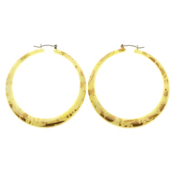 Mi Amore Gold Splatter Paint Hoop-Earrings Silver-Tone/White