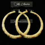 Mi Amore Gold Splatter Paint Hoop-Earrings Silver-Tone/White