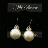 Mi Amore Dangle-Earrings Silver-Tone/White