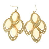 Mi Amore Peach Acrylic Gem Chandelier-Earrings Gold-Tone/Peach