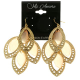 Mi Amore Peach Acrylic Gem Chandelier-Earrings Gold-Tone/Peach