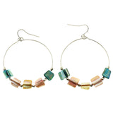 Mi Amore Shell  Dangle-Earrings Silver-Tone/Multicolor