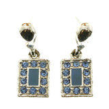 Mi Amore Crystals Dangle-Earrings Silver-Tone/Blue