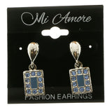 Mi Amore Crystals Dangle-Earrings Silver-Tone/Blue