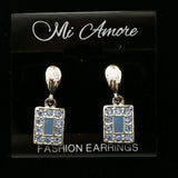 Mi Amore Crystals Dangle-Earrings Silver-Tone/Blue