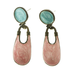 Mi Amore Antique Style Dangle-Earrings Silver-Tone/Pink