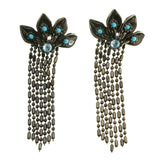 Mi Amore Crystals Dangle-Earrings Dark-Silver/Blue