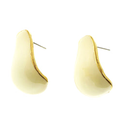 Mi Amore Post-Earrings Gold-Tone/White