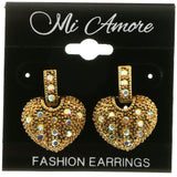Mi Amore Antique Style Heart Dangle-Earrings Gold-Tone